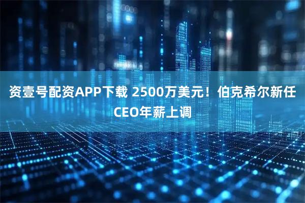 资壹号配资APP下载 2500万美元！伯克希尔新任CEO年薪上调